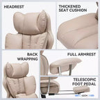 Efomao Ergonomic Desk Office Chair 400LBS, Big and Tall PU Leather Computer Chair, Executive Desk Chair with Footrest and Lumbar Support