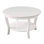 Convenience Concepts American Heritage Round Coffee Table with Shelf