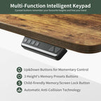 L-Shaped Electric Standing Desk with 3 Drawers & Lockable Casters, 63