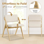 Gymax Set of 4 Dining Chairs Folding Kitchen Chair w/ Rubber Wood Legs