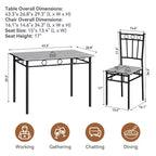 Dyonery Rectangular Dining Table Set for 4,5-Piece Kitchen Table and 4 Chairs,Dining Room Table Set,Space-Saving Kitchen Table Set for Small Space