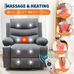 Lift Recliner Chair with Massage & Heat, Oversized Power Recliners, Home Theater Seat with 2 Cup Holders Side, Glider Reclining Single Sofa Chair