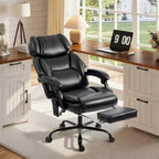HOMCOM High Back Vibration Massage Office Chair, Heated Reclining Computer Chair with Footrest, Adjustable Headrest