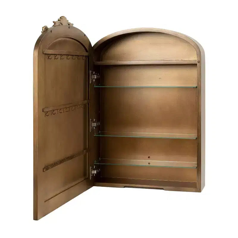 Kate & Laurel All Things Decor 20x6x30 Arendahl MDF Jewelry Cabinet with Mirror Gold