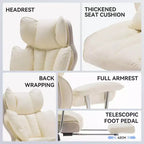 Efomao Ergonomic Desk Office Chair 400LBS, Big and Tall PU Leather Computer Chair, Executive Desk Chair with Footrest and Lumbar Support
