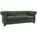 Hancock Tufted Top Grain Italian Leather Chesterfield Sofa - 31 H x 86 W x 40 D