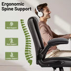 KERDOM Executive Office Chair Leather Ergonomic Office Chair Desk Chair with Wheels