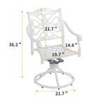5-Piece Cast Aluminum Patio Dining Set with 4 Swivel Chair