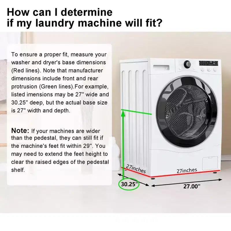 Black / White Heavy-Duty Metal Washer & Dryer Pedestal Stand �C Single Unit, Anti-Vibration
