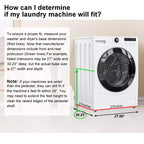 Black / White Heavy-Duty Metal Washer & Dryer Pedestal Stand �C Single Unit, Anti-Vibration