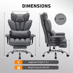 Big and Tall Office Chair with Foot Rest, High Back Gaming Chair, Leather Executive Office Chair, Ergonomic Computer Desk Chair with Lumbar Support