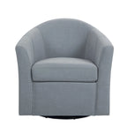 Set of 2 Modern Upholstered Swivel Barrel Chair Living Room Accent Chair