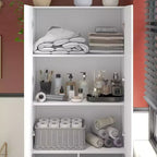 Famapy Modern White Bathroom Storage Unit with Lower - level Laundry Hamper