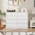 8-Drawer Storage Cabinet, Chest of Drawers with Deep Drawers, Large Wide-Top Closet for Living Room, Hallway, Childrens Room