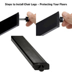 Dining Chair Set of 4 Suede Fabric Side Seating with Black Metal Legs
