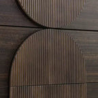 6-Drawer Modern Geometric Dresser, Half-Circle Accent Wide Storage Chest for Bedroom & Living Room