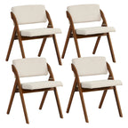 Gymax Set of 4 Dining Chairs Folding Kitchen Chair w/ Rubber Wood Legs