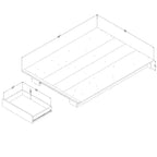 South Shore Full/Queen Platform Bed Nordik Oak