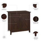 Key West Secretary Desk with Storage Cabinet by Bush Furniture