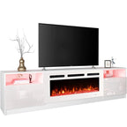36 Electric Fireplace TV Stand, Entertainment Center & TV Console for TVs up to 80, Modern Fireplace Heater for Living Room