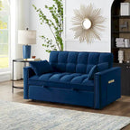 4-in-1 Pull-Out Sleeper Sofa Bed - Loveseat in Velvet -Convertible Couch Bed with Reclining Backrest,2 Side Pockets