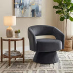 GDFStudio Hudson Modern Luxury Velvet Upholstered Swivel Accent Chair