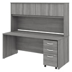 72 Office Desk with Hutch & 3-Drawer Mobile File Cabinet