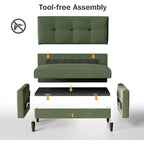 Dyonery 50 Loveseat Sofa, 2-Seater Love Seat for Office & Small Spaces, 24 Deep Seat, FSC Solid Wood Frame, Tool-Free Assembly
