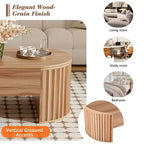47.2 Lift Top Coffee Table, Oval Wooden Center Table with Hidden Storage, Modern Cocktail Table for Living Room Bedroom Office