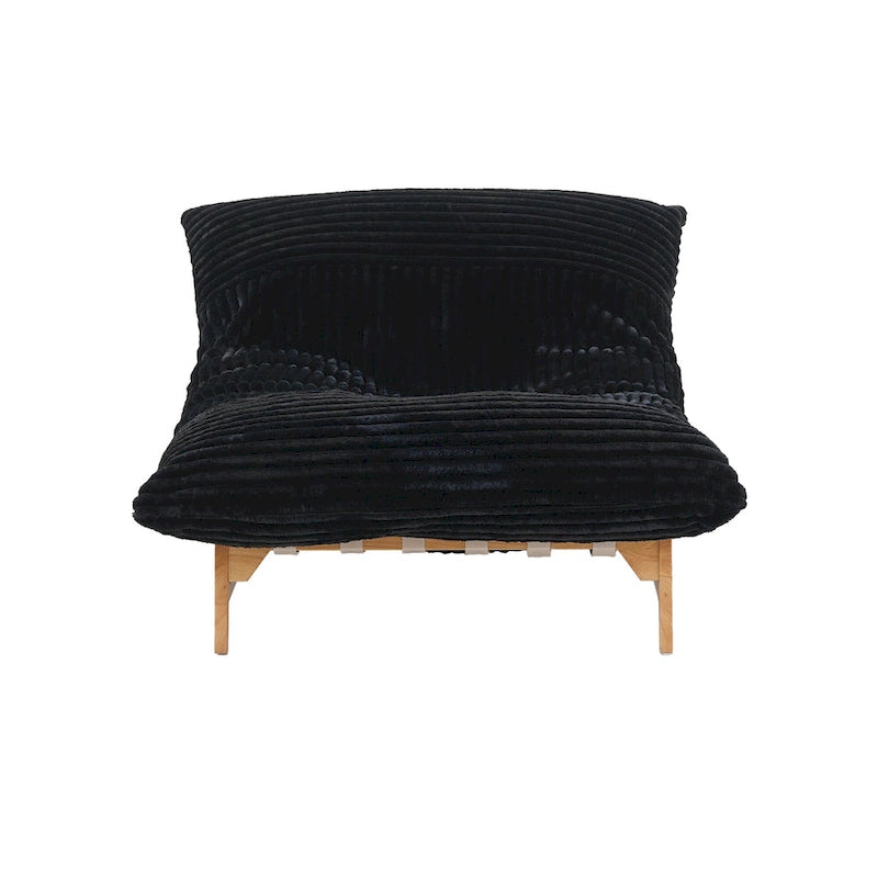 Bean Bag Accent Chair Large Plush Bean Bag Lounger with Solid Wood Frame Comfy Lounge Chair with Down Filling