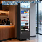 COZONY Glass Door Beverage Refrigerator, 6.1 Cu.ft Commercial Drink Cooler with Lightbox, No-Frost for Bar, Restaurant, Store