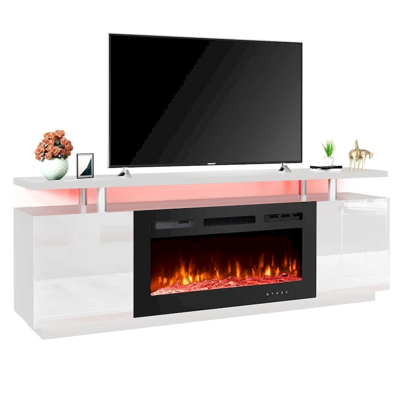 36 Electric Fireplace TV Stand, Entertainment Center & TV Console for TVs up to 80, Modern Fireplace Heater for Living Room