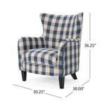 Modern Retro 30.25 High Back Upholstered Arm Chair with Wood Legs for Living Room