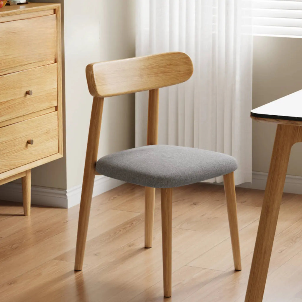 Modern Armless Leather Dining Chair with Low Back