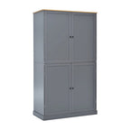 40.2x20x71.3 High Freestanding Kitchen Pantry Large Cupboard Storage Cabinet with 2 Drawers 2 Adjustable Shelves 8 Door Shelves