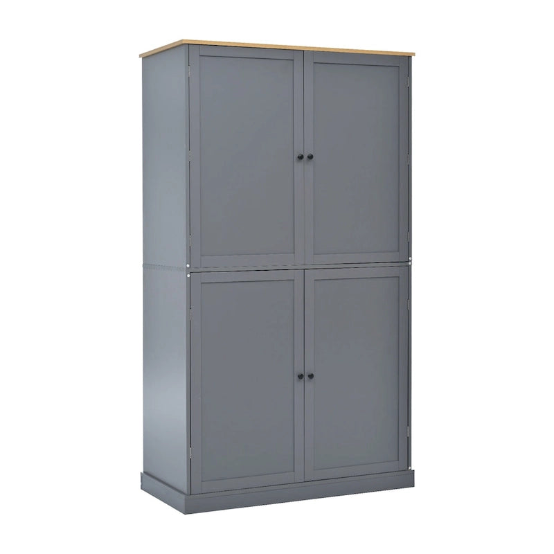 40.2x20x71.3 High Freestanding Kitchen Pantry Large Cupboard Storage Cabinet with 2 Drawers 2 Adjustable Shelves 8 Door Shelves