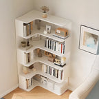 Manufactured Wood Corner Bookshelf with 6 Shelves