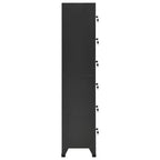 Anthracite 6-Door Steel Locker Cabinet, Multi-User