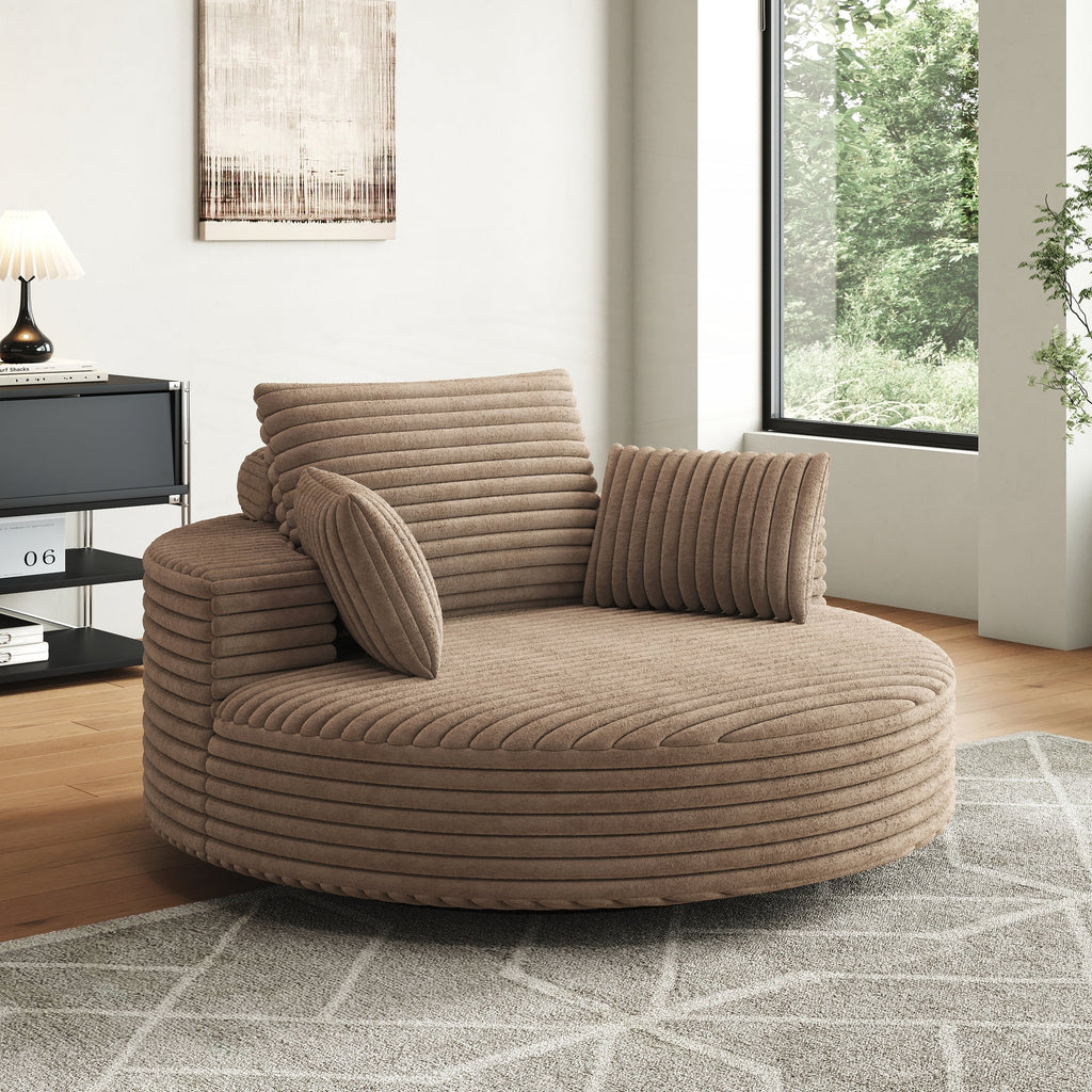 Corduroy Chenille Foam Single Swivel Chair