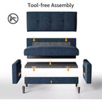 Dyonery 50 Loveseat Sofa, 2-Seater Love Seat for Office & Small Spaces, 24 Deep Seat, FSC Solid Wood Frame, Tool-Free Assembly