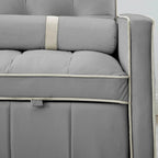 Velvet Multi-Functional Pull-Out Sofa Bed Adjustable Reclining Backrest With Pillows - N/A