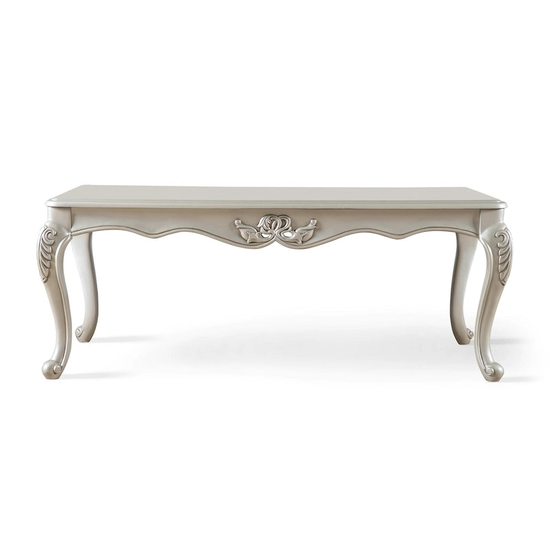 Clarissa Traditional Solid Wood Coffee Table with Carved Legs
