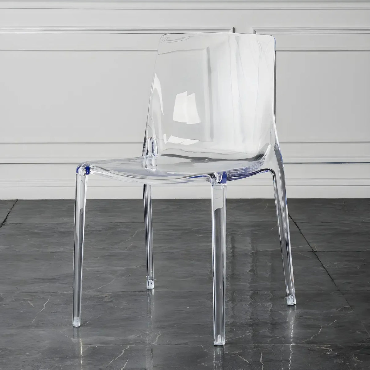 Amber Acrylic Armless Low Back Dining Chair