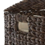 Casafield 2-Section Laundry Hamper with Lid and Removable Liner Bags, Woven Water Hyacinth Laundry Basket Sorter for Clothes