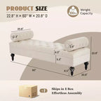 Modern End of Bed Bench for Bedroom, Velvet Upholstered Window Bench with 2 Detachable Pillows for Living Room or Entryway-Panipeachy