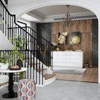 63 High Gloss Dresser With Light Chest w/8 Drawers&Spacious Tabletop