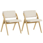 Gymax Set of 4 Dining Chairs Folding Kitchen Chair w/ Rubber Wood Legs
