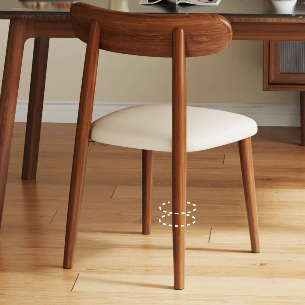 Modern Armless Leather Dining Chair with Low Back