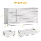 12 Drawers Dresser for Bedroom Wooden, Modern Wide TV Stand Dressers for 65 Inch TV, Wood Chest of Drawers, Farmhouse Clothes Storage for Living Room