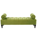 Modern End of Bed Bench for Bedroom, Velvet Upholstered Window Bench with 2 Detachable Pillows for Living Room or Entryway-Panipeachy